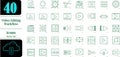 Set of 40 vector icons related to video editing workflow. Icons depict various Royalty Free Stock Photo