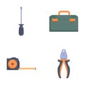 Set of vector icons representing tools Royalty Free Stock Photo