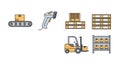 Warehouse and Logistics Icons Set Royalty Free Stock Photo