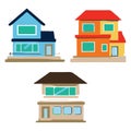 Set Of Vector Icons Of Single Family Houses