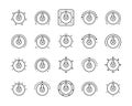 Set of vector icons on theme Control Panel, Mode Control. Icon Selector, Switch, Programmer. Power, Balance, Level, Heat