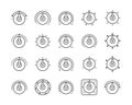 Set of vector icons on theme Control Panel, Mode Control. Icon Selector, Switch, Programmer. Power, Balance, Level, Heat