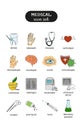 Set of vector icons on the theme of medicine. Specialties of doctors