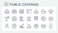 A set of vector icons from thin line, food and drinks. Royalty Free Stock Photo