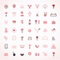 Set of vector icons for Valentine\'s Day in modern flat design style Royalty Free Stock Photo