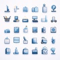 Set of vector icons for web and mobile applications in blue colors Royalty Free Stock Photo