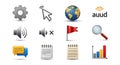 Set of Vector Icons on White Background Royalty Free Stock Photo