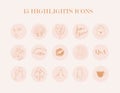 Set of vector icons for your business, scrapbooking, bullet journalling, instagram story buttons.