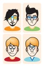 Set of vector illustration cartoon avatar portraits