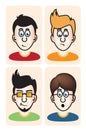 Set of vector illustration cartoon avatar portraits