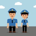 Set of vector illustration police peoples.
