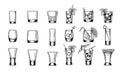 Set of vector illustration stemware