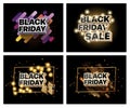 Set of vector illustrations for black Friday sale Royalty Free Stock Photo