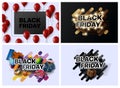 Set of vector illustrations for black Friday sale Royalty Free Stock Photo