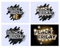 Set of vector illustrations for black Friday sale Royalty Free Stock Photo