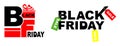 Set of vector illustrations for Black Friday sale. Royalty Free Stock Photo
