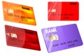 Set of vector illustrations of a credit card isolated on a white background Royalty Free Stock Photo