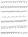 Set of vector illustrations doodle set of brushes for design Royalty Free Stock Photo
