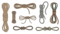 Rope and Knot Illustration Set Royalty Free Stock Photo