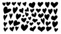 Set vector illustrations hand drawn heart Icons set for valentines and wedding Royalty Free Stock Photo