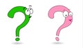 Set of vector illustrations of question mark. Design for school postcards. Royalty Free Stock Photo