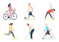 Set of vector illustrations of sports people