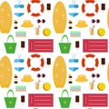 Set of vector images - beach accessories