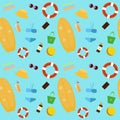 Set of vector images - beach accessories