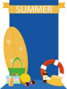 Set of vector images - beach accessories