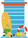 Set of vector images - beach accessories