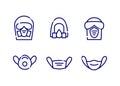 Set of vector individual protection mask icons Royalty Free Stock Photo