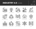 Set of vector industry 4.0 icons