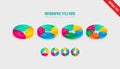 Set of vector infographic circle templates Isometric colorful gradient step by step timeline icon