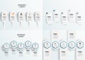 Set vector infographic template with 3D paper label, integrated circles. Business concept with 5 options. For content, diagram, Royalty Free Stock Photo