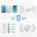 Set vector infographic template with 3D paper label  integrated circles. Business concept with 8 options. For content  diagram Royalty Free Stock Photo