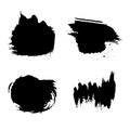 Set of vector ink grunge brush