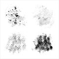 Set of vector ink grunge brush strokes. Royalty Free Stock Photo