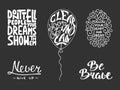 Set of vector inspirational and motivational lettering
