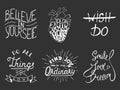 Set of vector inspirational and motivational lettering