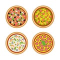 Set of 4 vector italian pizza