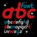 Set of vector italic lower case funky English alphabet letters i