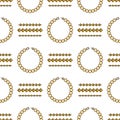 Set of vector jewelry line seamless pattern. Diamond luxury colorful collection. Chain and bracelet silhouettes. Gold Royalty Free Stock Photo