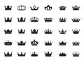 Set of vector king crowns icon on white background. EPS outline Illustration Royalty Free Stock Photo