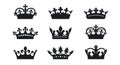 A set of vector king crowns icon on white background. Vector Illustration. Emblem and Royal symbols Royalty Free Stock Photo