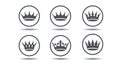 Set of vector king crowns icon on white background. Vector Illustration. Emblem and Royal symbols