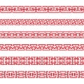 Set of vector korean borders Royalty Free Stock Photo