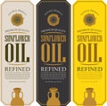 Set of vector labels for refined sunflower oil