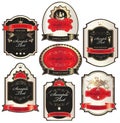 Set of vector labels templates in baroque style Royalty Free Stock Photo