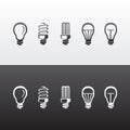 Set of Vector Light Bulbs Icons Royalty Free Stock Photo