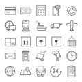Set of vector line delivery icons Royalty Free Stock Photo